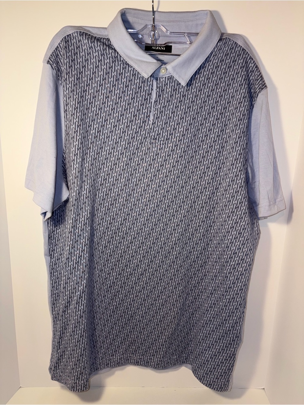 Alfani Men’s Pale Blue Patterned Polo